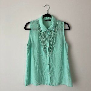 Light Teal Sleeveless Blouse